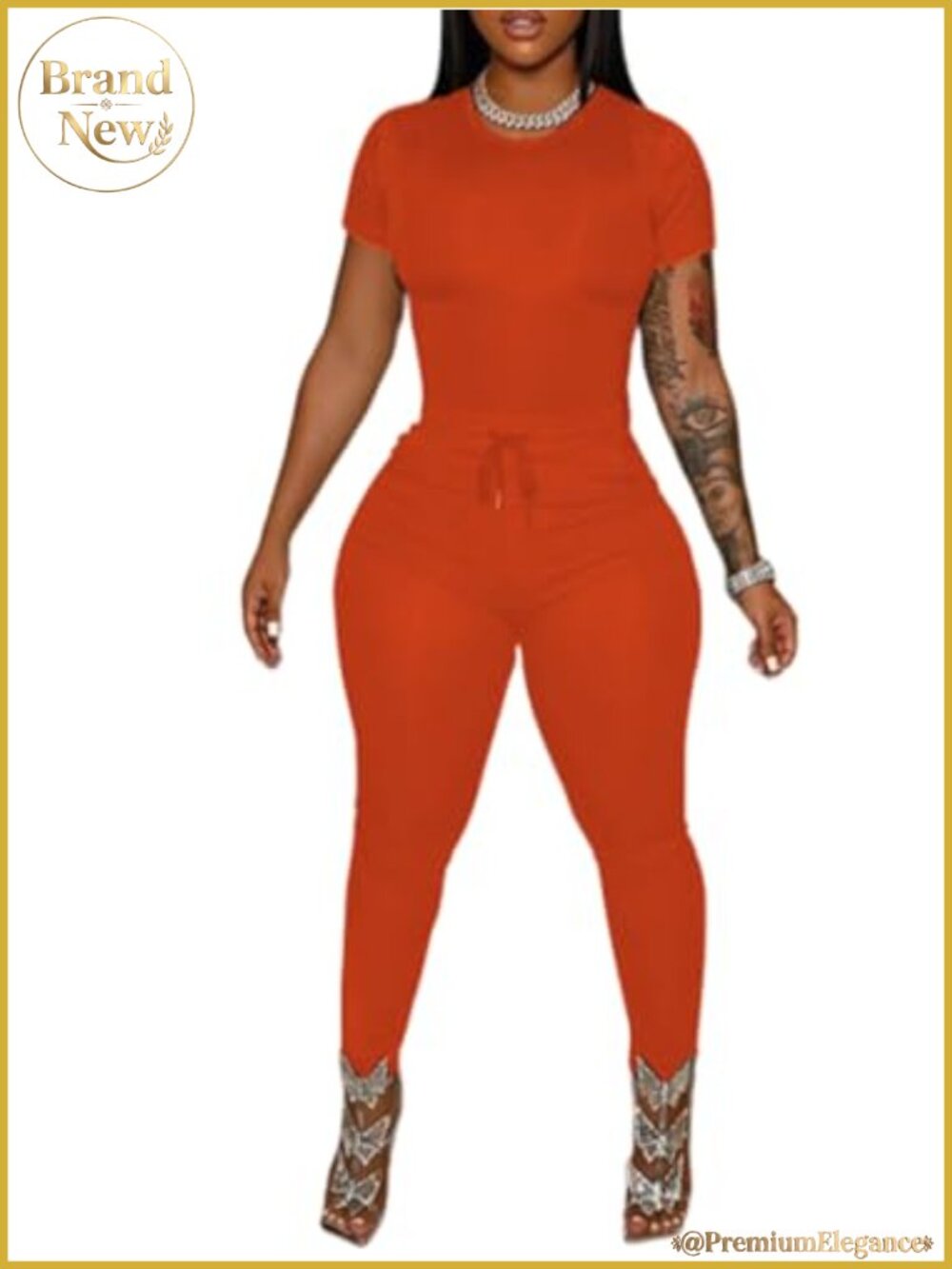 Womens Two Piece Outfit Short Sleeve Top Long Jogger Pants Set Gym Lounge